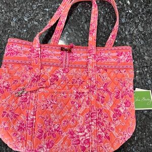 New Vera Bradley Pink and Orange Hope Toile Tote